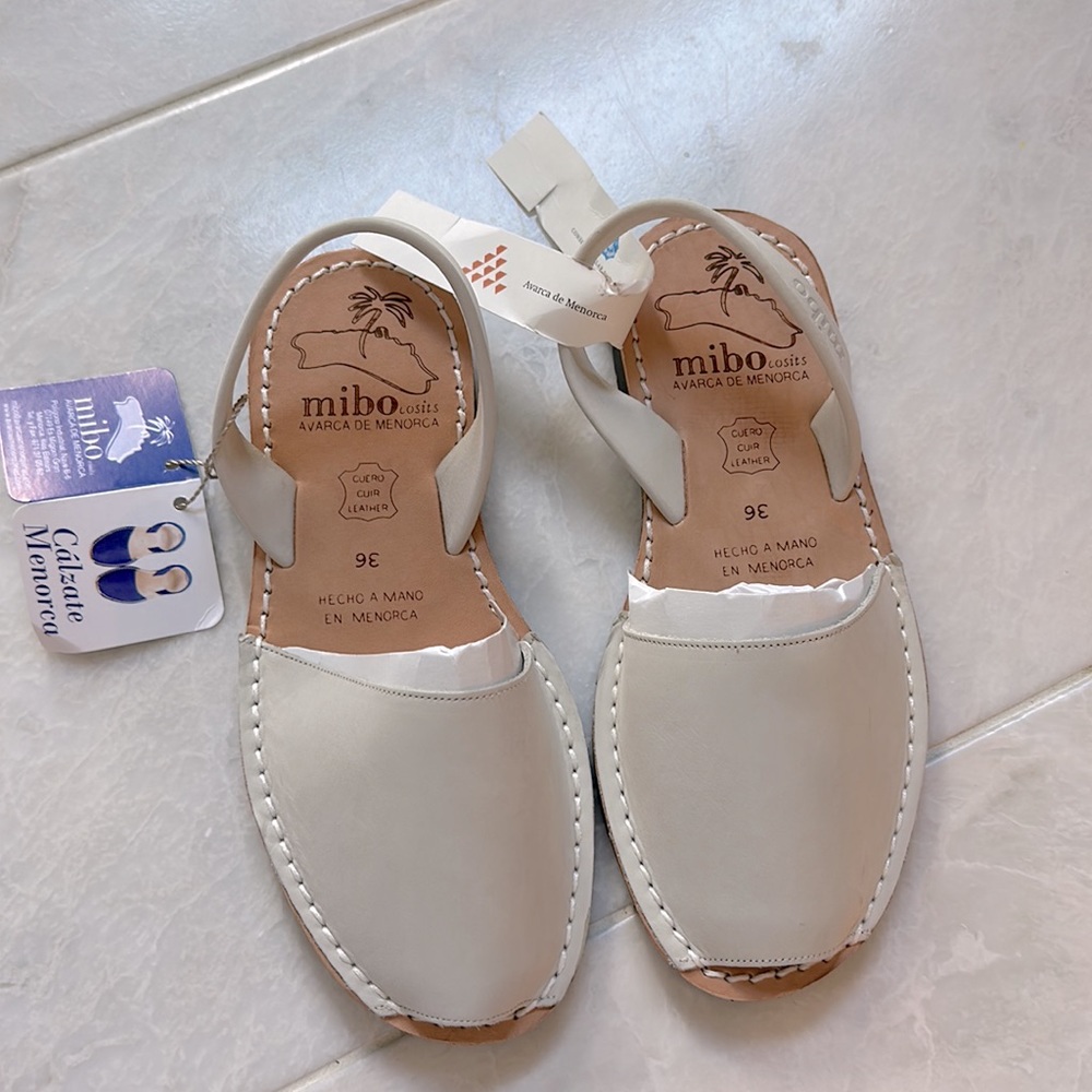 Mibo Spanish sandal from Spain. European size 36 color white USA size 6–6.5